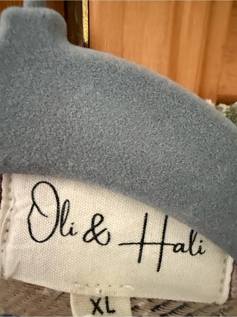 Oli & Hali Patchwork Corduroy and Plaid Shacket in Green, Cream, Mauve, Blue - Picture 3 of 4